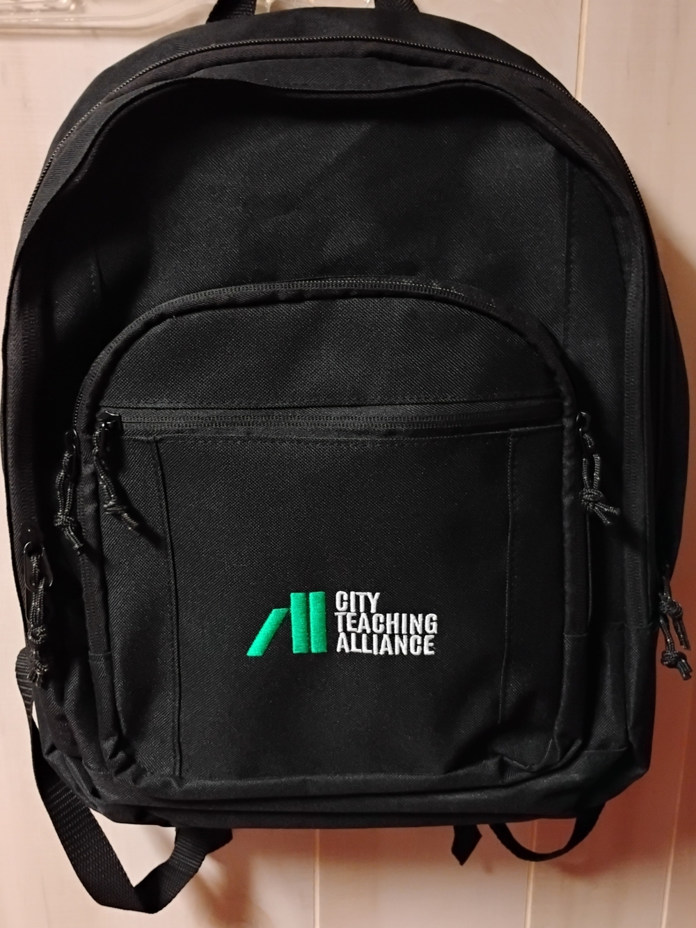 City Teaching Alliance Black Backpack with Green Accent
